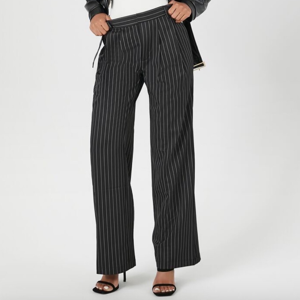 Pin striped wide leg trousers